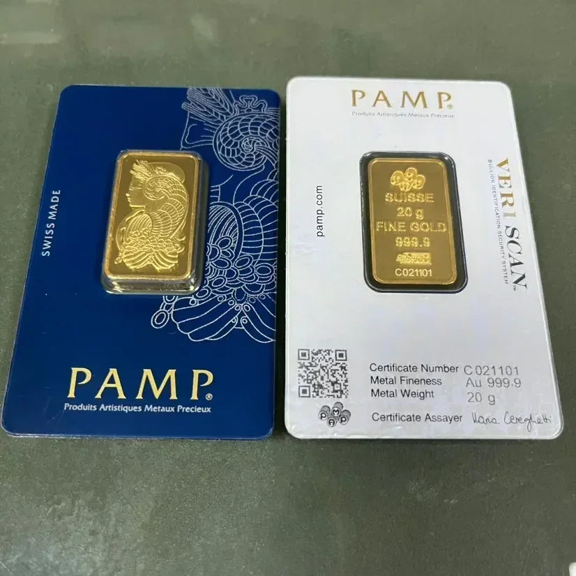 24K Gold Plated Copper Bar – 1g-100g Sealed Bullion Ingot, Non-Magnetic Golden Craft Gift