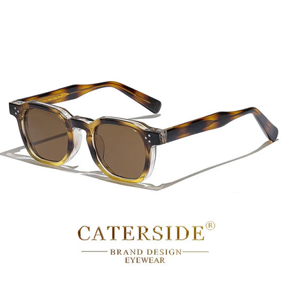 CATERSIDE Retro Punk Square Sunglasses – 2-Piece Fashion Set for Men & Women, Party & Festival Gift Glasses
