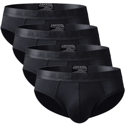 4-Pack Men’s Bamboo Briefs – Breathable Bikini-Style Underwear, Comfortable Soft Fit Male Underpants