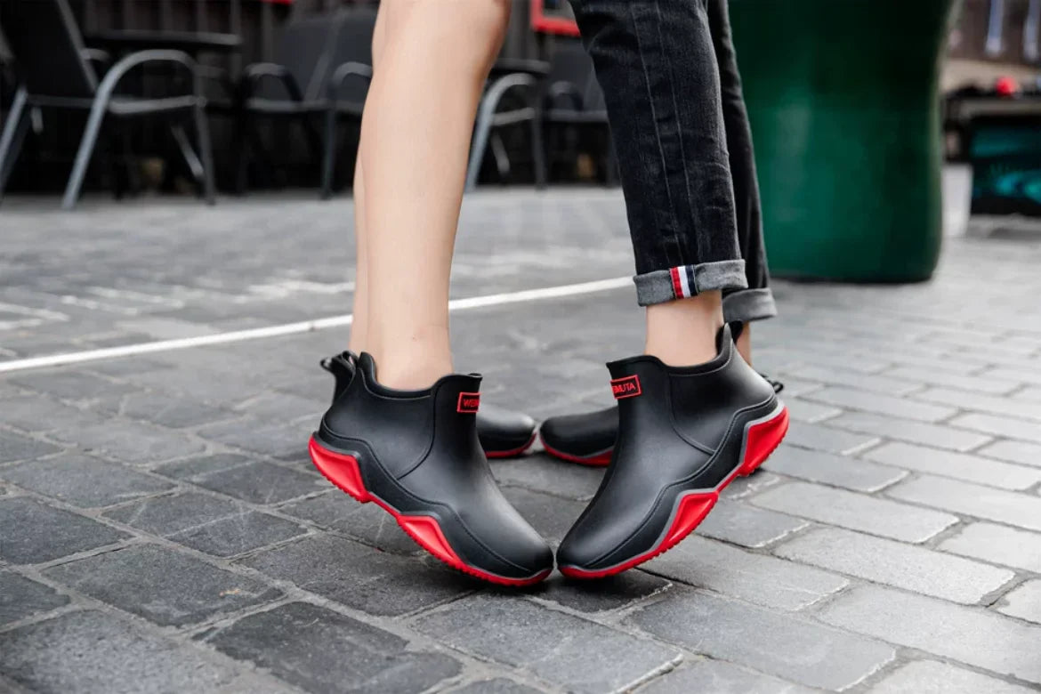 New Waterproof Rain Shoes for Women & Men – Ankle Rain Boots, Anti-Slip, Wear-Resistant, Plush for Summer & Winter
