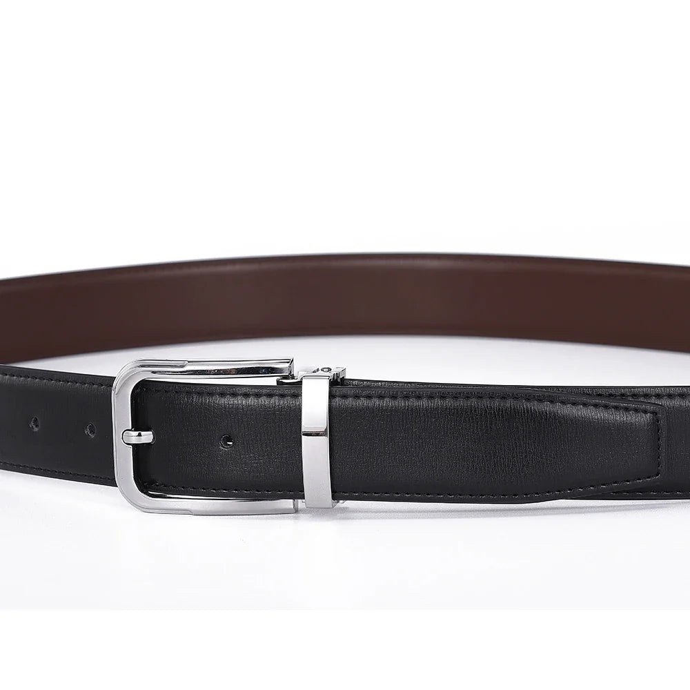 Men’s Pin Buckle Cowskin Leather Belt – High-Quality Designer Waist Strap, Luxury Fashion Accessory