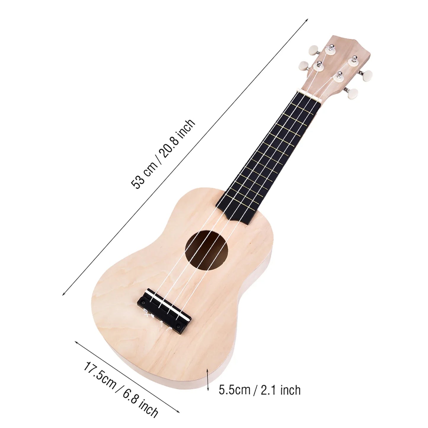 21-Inch Basswood 4-String Ukulele DIY Kit - Build-Your-Own Musical Instrument Set