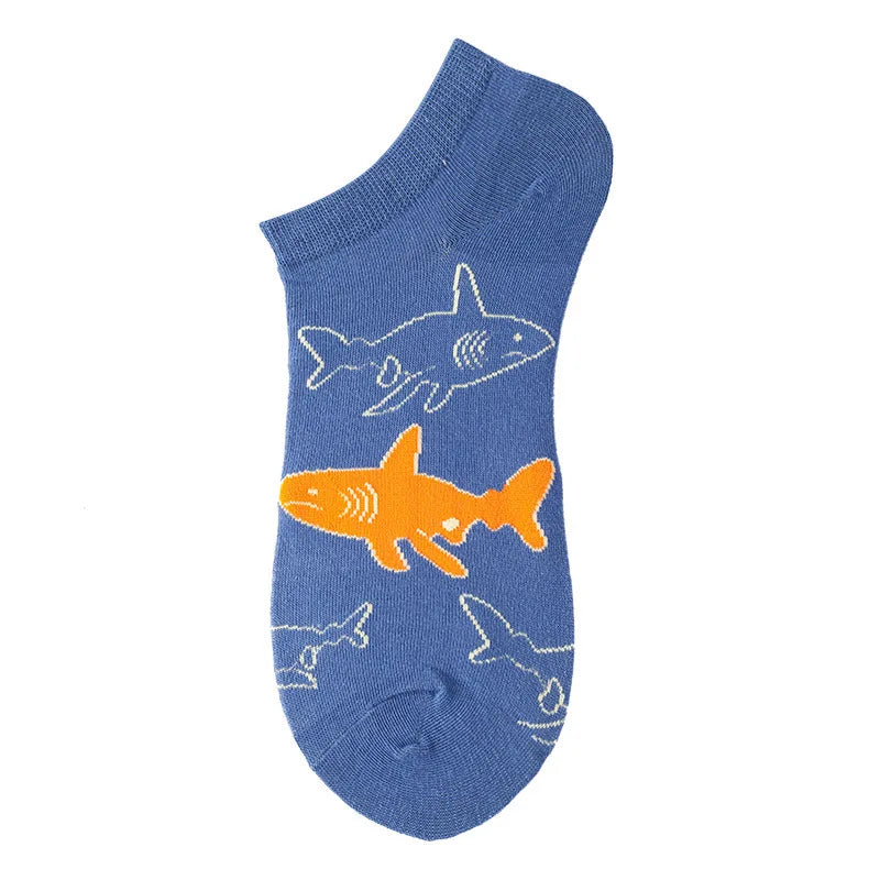 40-Style Colorful Cotton Ankle Socks – Fashion Novelty Short Socks for Men & Women, Funny Animal, Food & Avocado Casual Designs