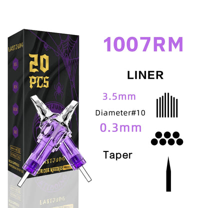 LASTJUDG 20PCS Disposable Tattoo Cartridge Needles – RL RS M1 RM for Permanent Makeup & Tattoo Pen
