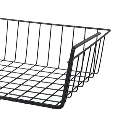 Multipurpose Hanging Closet Storage Basket — Metal Organizer for Kitchen Cabinets, Desks, and Home Use