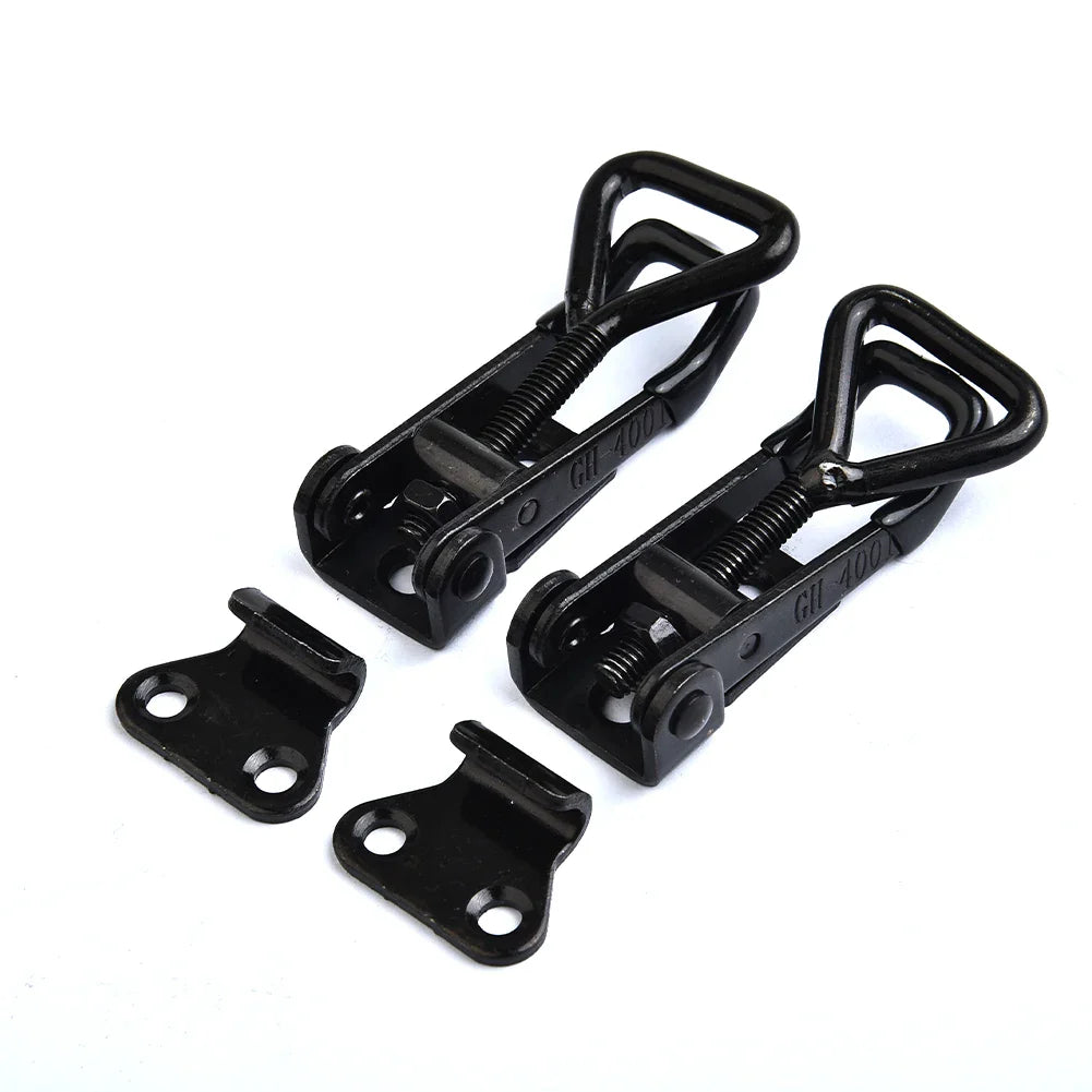 4pcs Adjustable Toolbox Metal Toggle Clamp - Quick Release Latch Catch, Anti-Slip Push-Pull GH-4001 Toggle Clip