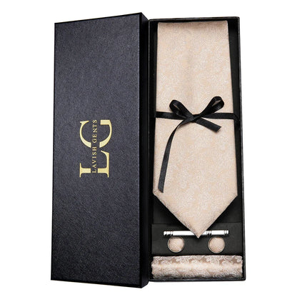 Hi-Tie Luxury Paisley Teal Green Tie Set - Men’s Classic Necktie with Handkerchief & Cufflinks Gift Box for Wedding & Formal Wear