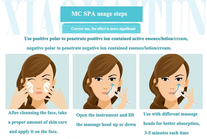 Handheld Galvanic Spa Microcurrent Facial Machine for Skin Tightening & Face Lift – Electroporator Galvanic Current Device for Skin Care