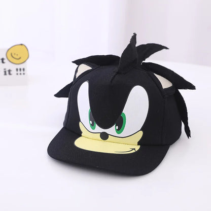 Children’s Sonic Baseball Cap — Cartoon Flat Brim Spring & Autumn Hat for Boys & Girls