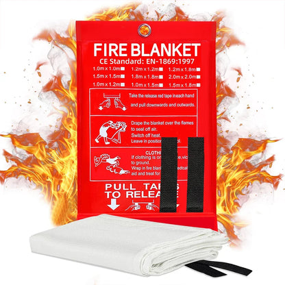 4PCS Reusable Fiberglass Fire Blankets – Emergency Safety Cover for Kitchen, Car, Camping, Grilling & Office Use