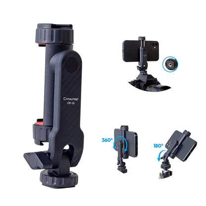 Vertical Shooting Phone & DSLR Monitor Mount Clamp – Tripod Holder for Smartphone Vlogging