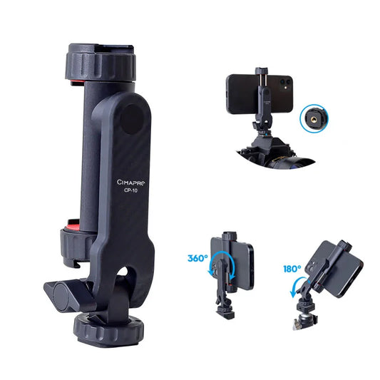 Vertical Shooting Phone & DSLR Monitor Mount Clamp – Tripod Holder for Smartphone Vlogging