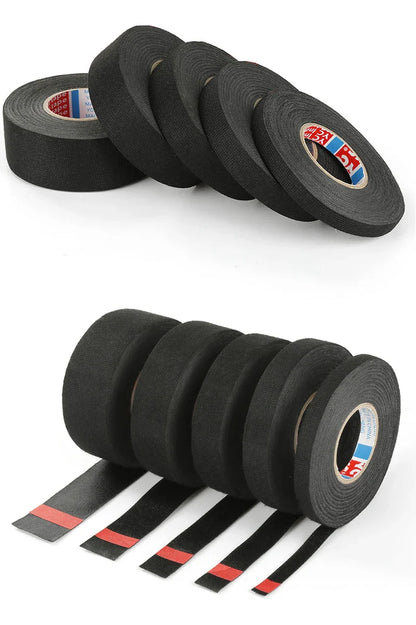 15M Heat-Resistant Fabric Tape – 9/15/19/25/32MM Adhesive Cloth for Automotive Cable, Wiring Harness & Electrical Loom