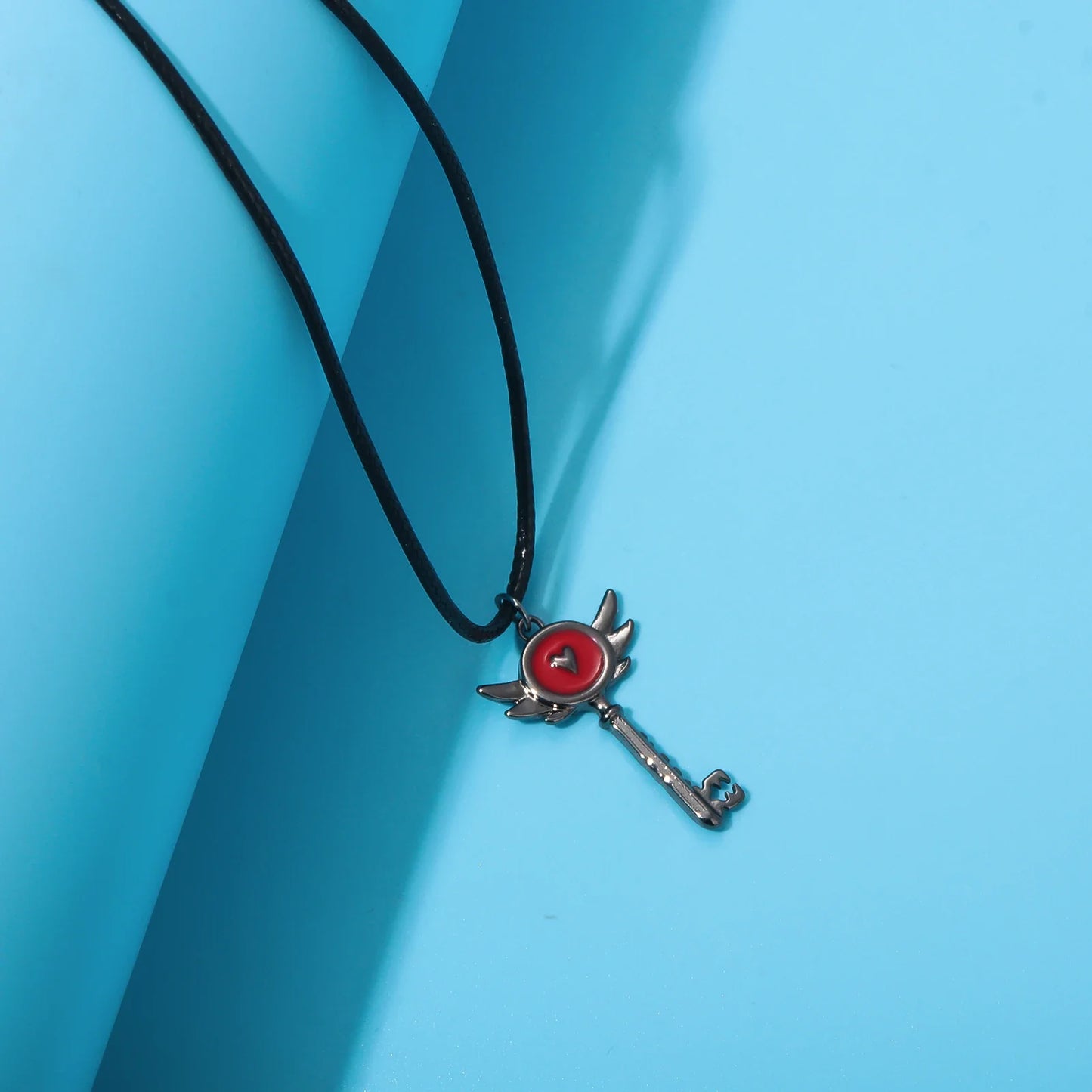 Hazbin Hotel Inspired Heart Portal Key Pendant Necklace – Cosplay Choker Jewelry Gift for Women & Men