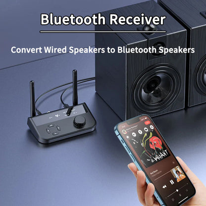 Bluetooth 5.3 3D Stereo Audio Receiver | Optical, Coaxial, 3.5mm AUX Output Wireless Adapter for Car Speakers