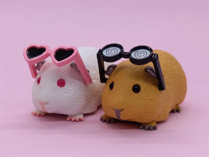 Guinea Pig with Sunglasses Blind Box – Cute Mini Anime Action Figure, Kawaii Desktop Decoration & Collectible Toy, Birthday Gift