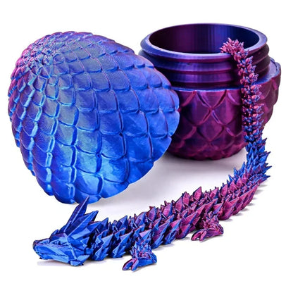 1/2PCS 3D Printed Dragon Egg with Full Articulated Movable Dragon Model — Rotatable Desktop Ornament & Kids Toy