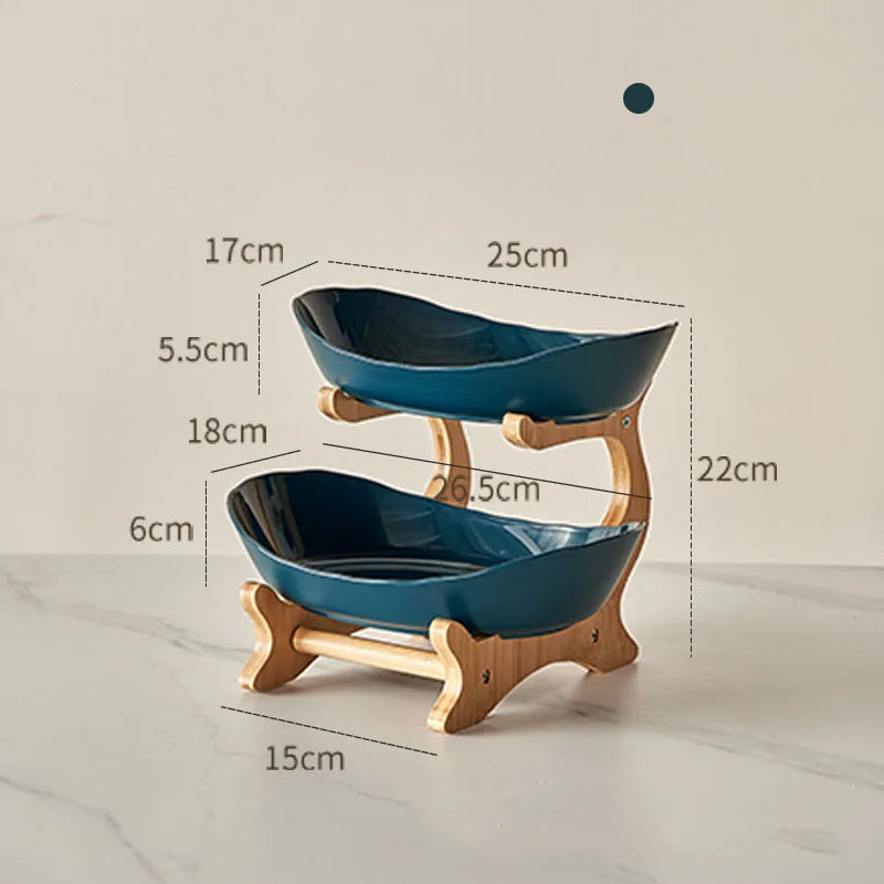 2/3 Layer Fruit Plate & Snack Dish - Modern Plastic Candy Basket, Cake Stand & Salad Bowl for Home Living Room