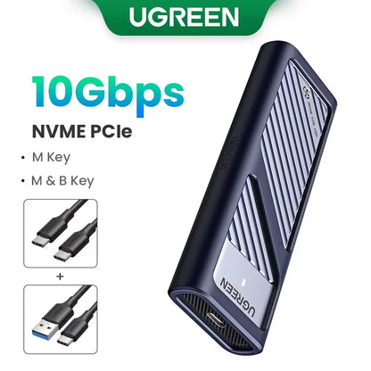 UGREEN M2 SSD Case – NVMe SATA Dual Protocol M.2 to USB Type C 3.1 Adapter, SSD Disk Box for PCIe NGFF & SATA SSD