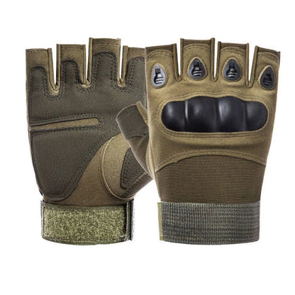 Tactical Hard Knuckle Half Finger Gloves – Men's Combat, Hunting, Shooting & Paintball Duty Fingerless Gloves