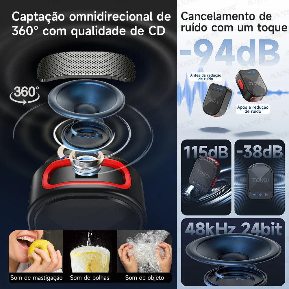 Mini Wireless Lavalier Microphone – Professional 360° Pickup with ENC Noise Reduction for iPhone, Android & Type-C Devices