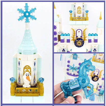 Disney Frozen Dream Princess Elsa Ice Castle Building Blocks Set - Magic Castle Toy Gift