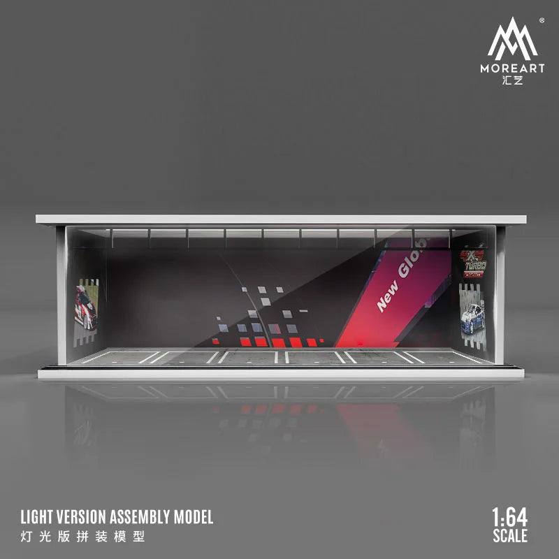 More Art 1:64 Diorama – 3D Car Assembly Lighting Model & Miniature Parking Lot Scene Props