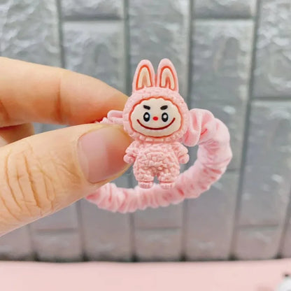5PCS Labubu Hair Ties – Cute Cartoon Elastic Scrunchies for Women & Girls, Ponytail Holders Hair Accessories Gift Set