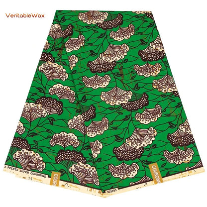 African Ankara Double Print Batik Fabric - Real Wax Patchwork Textile for DIY Sewing, Wedding Dresses & Crafts
