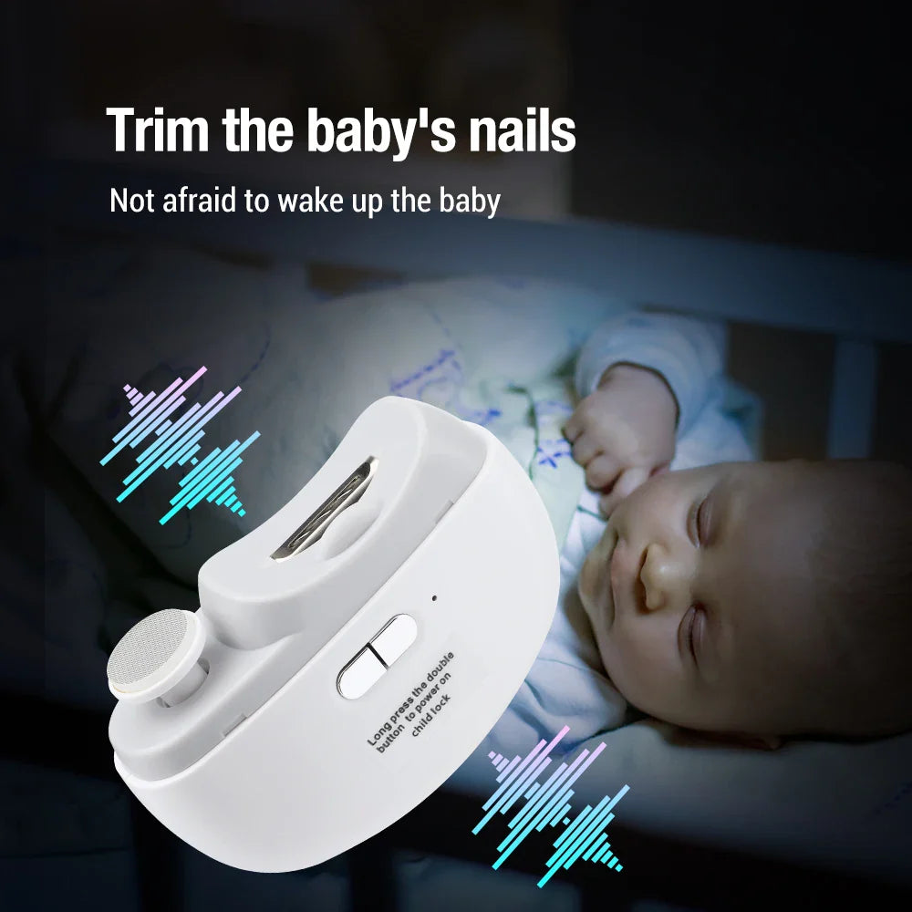 Rechargeable Electric Nail Clipper & Trimmer for Baby and Adult - Grinding, Polishing, and Automatic Manicure with LED Light