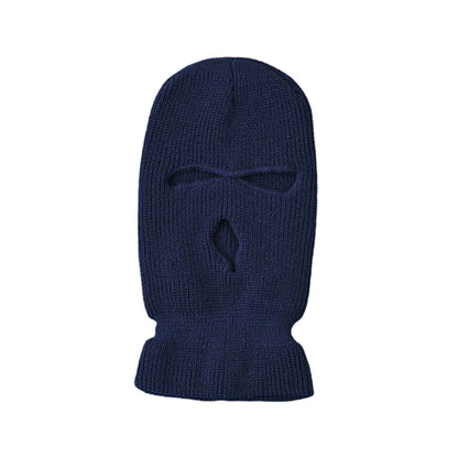 Motorcycle Windproof Full Face Knit Hat - Custom Ski Mask for Men, Warm Wool Balaclava with 3 Holes, Embroidered Winter Ski Mask
