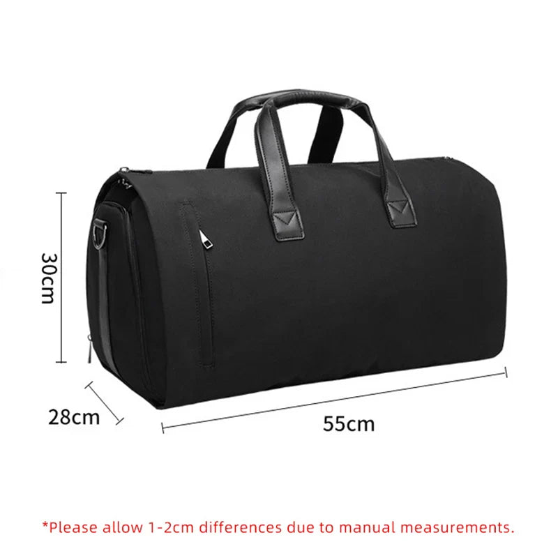 Convertible Garment Bag for Travel - Large Capacity Duffel with Shoe Pouch for Weekend & Business Trips (XM130)