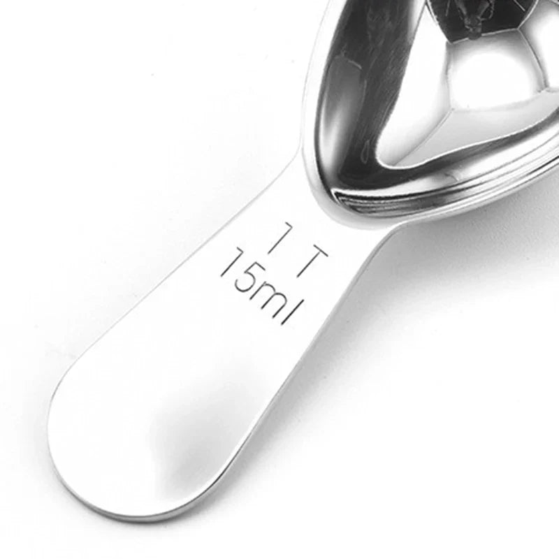 Stainless Steel Coffee Measuring Spoons — Graduated 15ml & 30ml Scoop for Beans, Tea, Sugar & Barista Tools