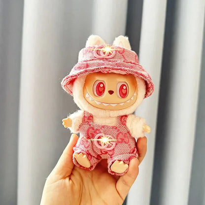 Anime Labubu Doll Clothes — Fashion Overalls for Labubu Idol V1/V2, 15/17cm Plush Doll Clothing Accessories, In Stock