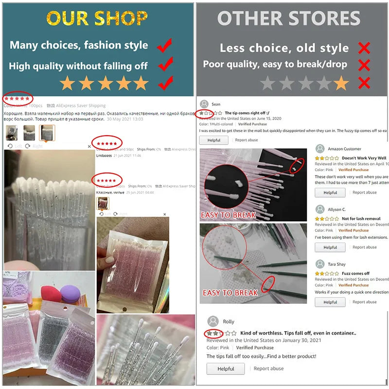 50PCS Reusable Eyelash Brushes – Mascara Wands Spoolers for False Lashes & Eyelash Extensions