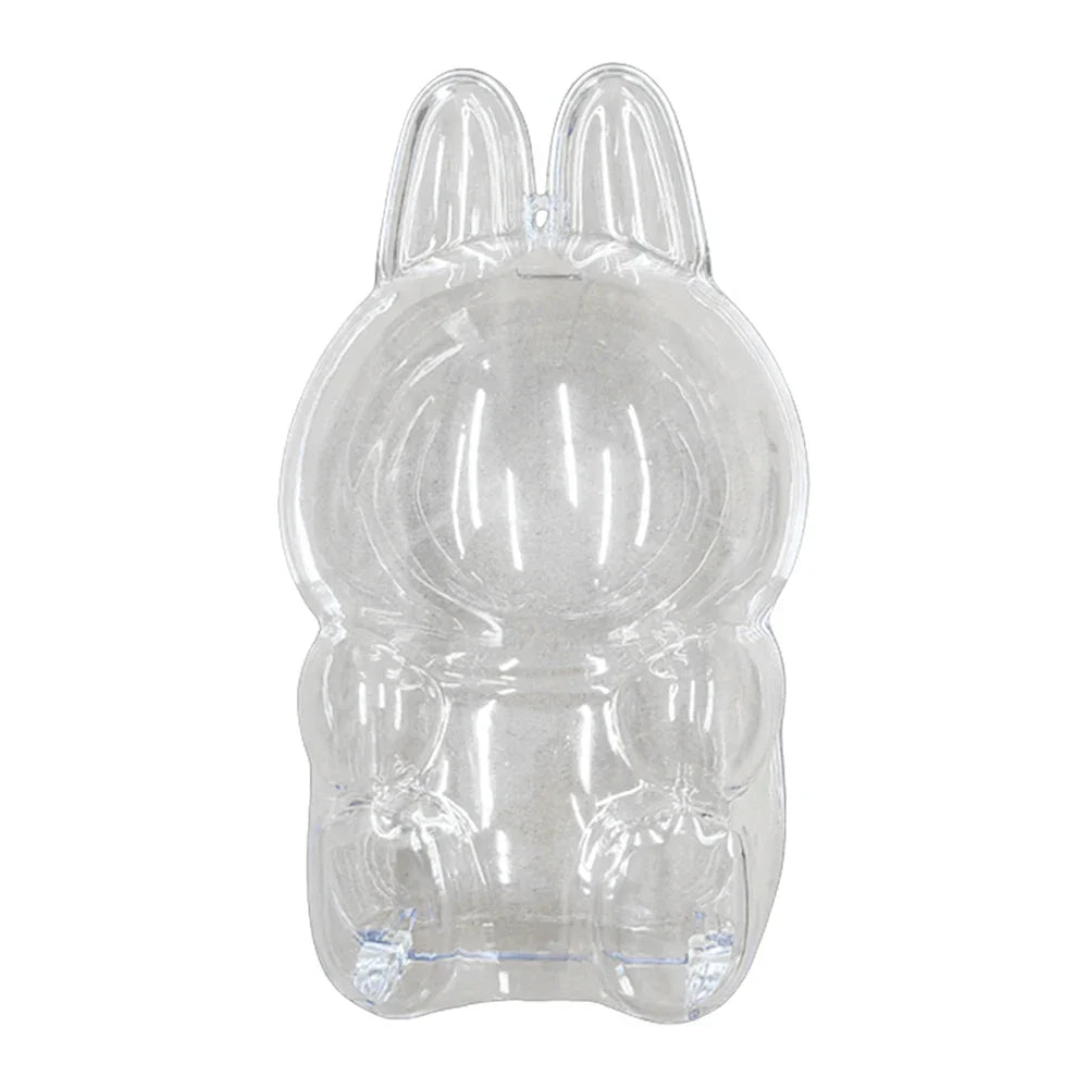 Labubu Transparent Protective Cover for Elf Doll - Cute Monster Toy Storage & Display Case for Party Plushies