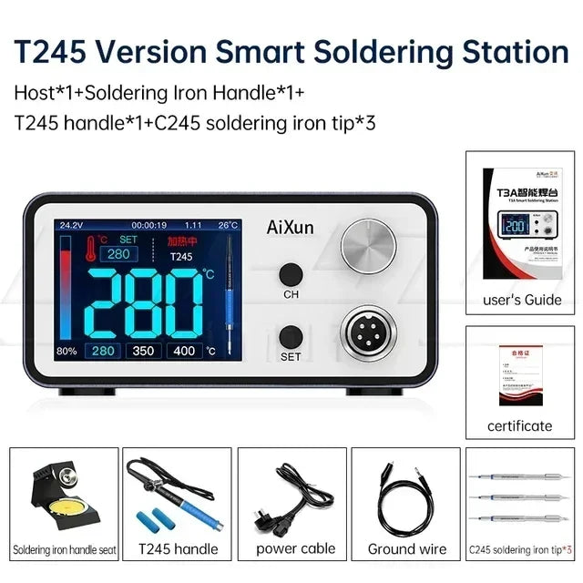 Aixun 200W T3A Smart Soldering Station – T12/T245 Handle for PCB & BGA Motherboard Welding Repair Tools