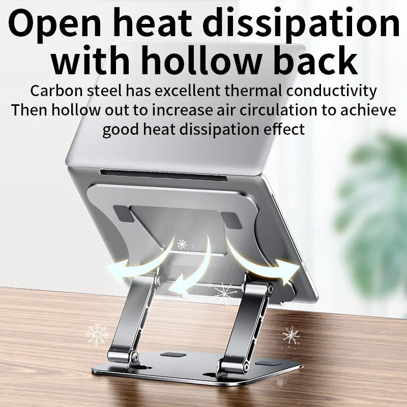 Adjustable Aluminum Alloy Phone & Tablet Stand | Portable Folding Design | Supports Devices up to 17" | Cooling Feature | Laptop & Tablet Support