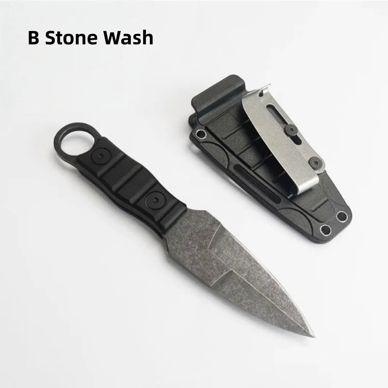 Professional D2 Steel Survival Knife - Fixed Blade EDC Camping Tool with Sheath for Outdoor Adventures