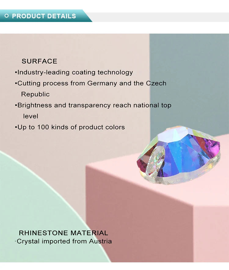 YHB XIRIUS AB Moonlight Glass Crystal — Flatback Sew-On Rhinestones for Garments, Clothes & Bags