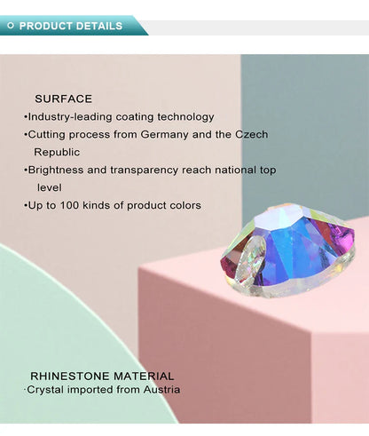 YHB XIRIUS AB Moonlight Glass Crystal — Flatback Sew-On Rhinestones for Garments, Clothes & Bags
