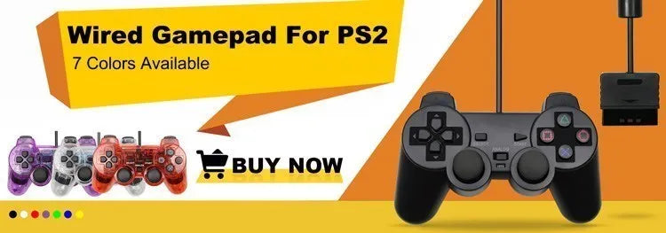Wireless Gamepad for Sony PS2 – Controller with Double Vibration Shock Joystick for PlayStation 2 & USB PC