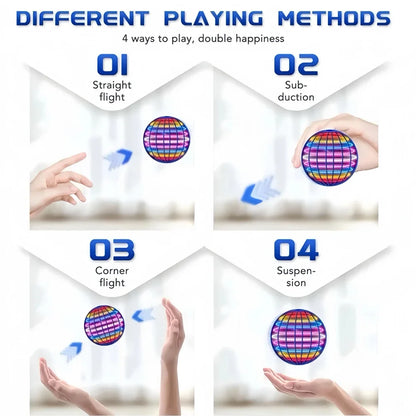 Flying Ball Boomerang LED Toy — Flyorb Magic Drone Hover Spinner, Fun Fidget Toy for Kids & Family Gift