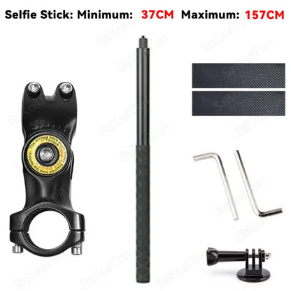 Motorcycle & Bicycle Selfie Stick Monopod – Handlebar Mount Bracket for Insta360 X5/X3/X4, GoPro Hero 8–13, DJI Accessories
