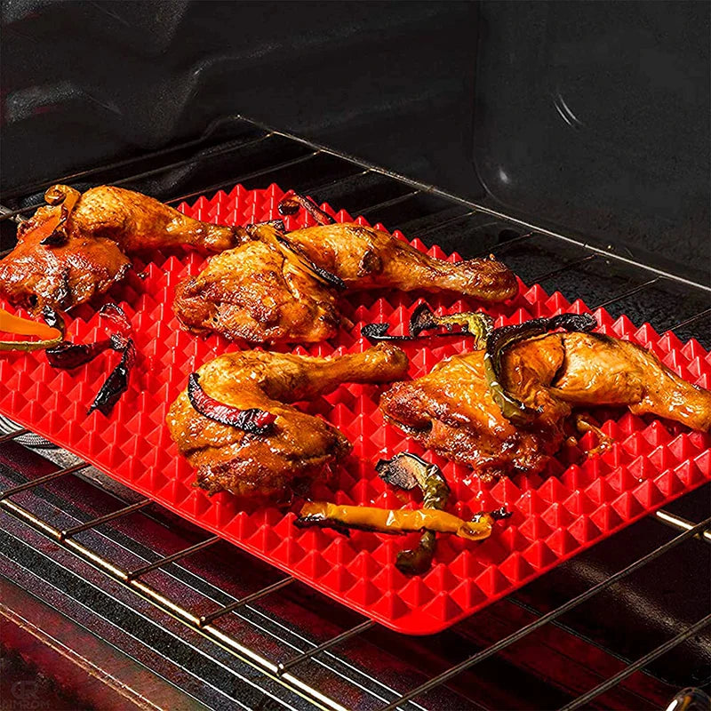 Silicone Cooking Mat – Heat-Resistant Pyramid Baking Sheet for Pizza, BBQ, Grilling & Roasting