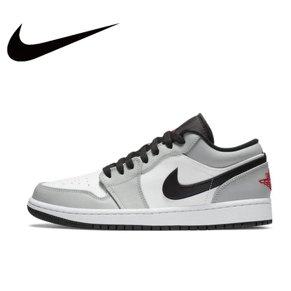 Nike Air Jordan 1 Low – Light Smoke Grey Retro Basketball Shoes | Men's Wear-Resistant, Anti-Slip Sneakers