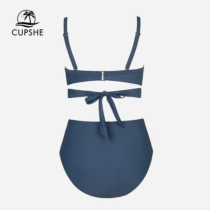 Cupshe Plus Size Wrap Tie High Waist Bikini Set – Women’s Large Size 3XL Two-Piece Swimwear Beach Bathing Suit