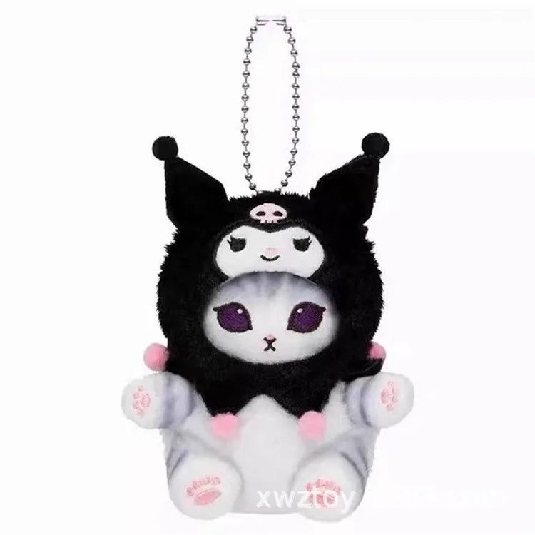 Kawaii Mofusand Shark Cat Keychain – Cute Cartoon Pendant Doll for Backpack & Decor