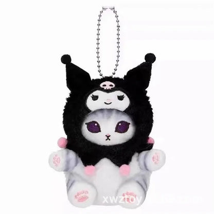 Kawaii Mofusand Shark Cat Keychain – Cute Cartoon Pendant Doll for Backpack & Decor