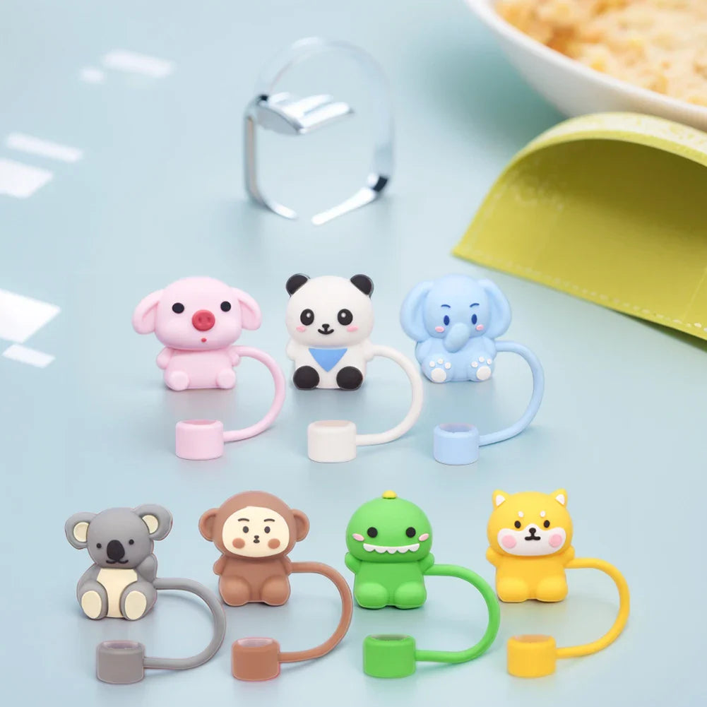 10mm Silicone Straw Covers – Animal Toppers & Spill Stoppers for Stanley 30/40oz Tumbler Accessory